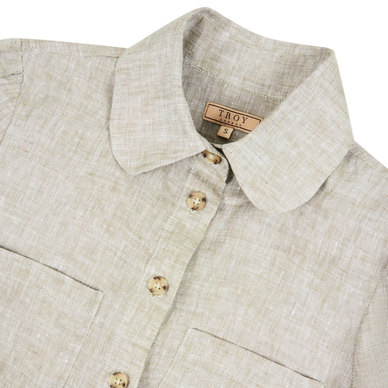 Thumbnail of Fine Linen Shirt In Sage Green image