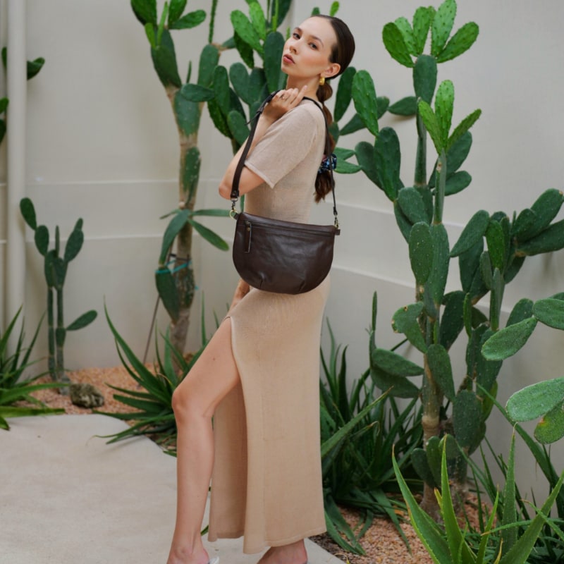 Thumbnail of Naomi Leather Sling Bag - Dark Brown image