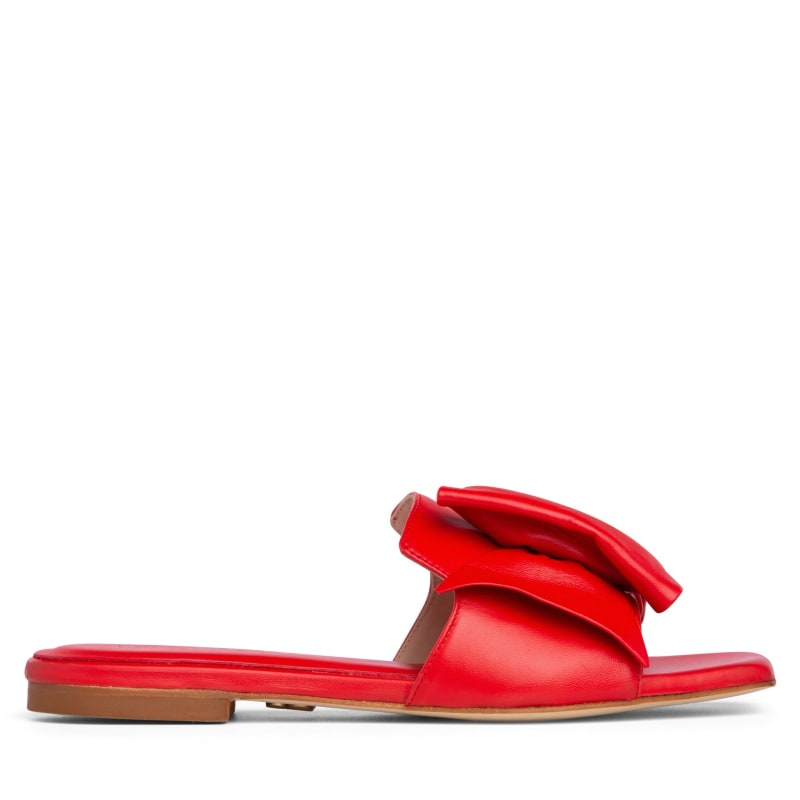 Natia Red Leather Valentine Slide-In Sandal | Beautiisoles by Robyn ...