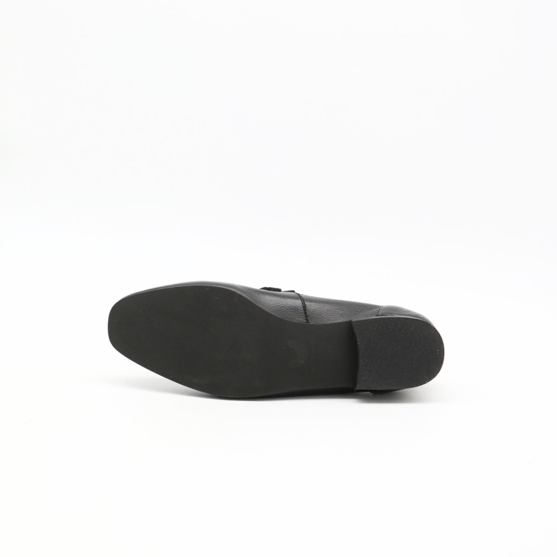 Thumbnail of Natural Loafers In Smooth Black Leather image