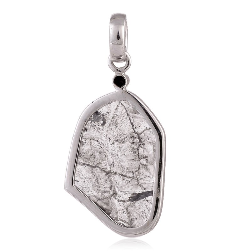 Thumbnail of Natural Unshaped Slice Diamond Pave In 18K White Gold Designer Pendant image