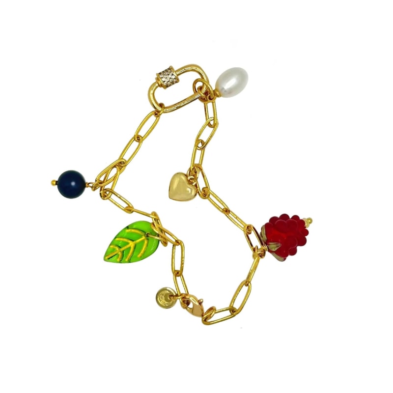 Thumbnail of Nature's Love Charm Bracelet - Raspberry image