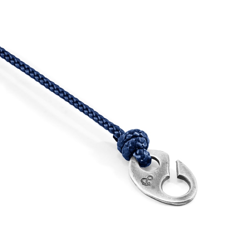 Thumbnail of Navy Blue Windsor Silver & Rope Bracelet image