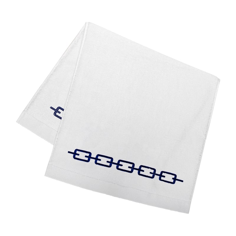 Thumbnail of Navy Chain Embroidery Face Towel image