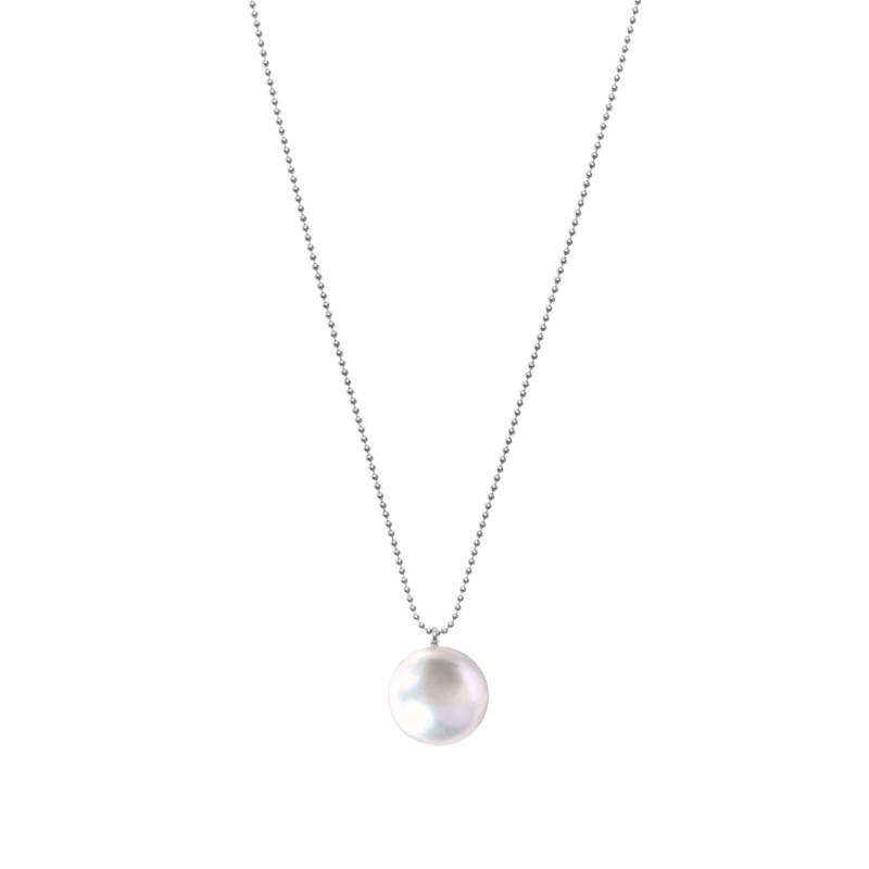 Thumbnail of Orbis White Pearl Pendant Necklace - Silver image