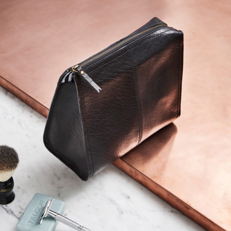 Thumbnail of Slim Jim Black Leather Wash Bag image