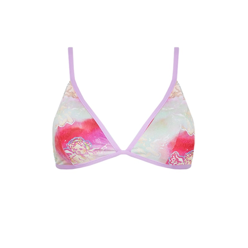 Thumbnail of Aulala X Fuchsia - Paradise Triangle Bikini Top - Pink & Purple image