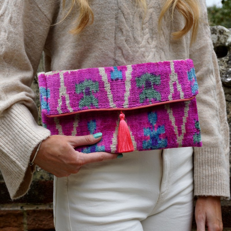 Thumbnail of Silk Velvet Ikat Clutch image