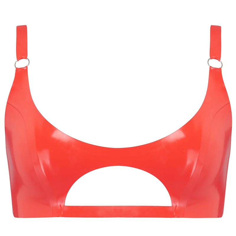 Red latex bralette outlet