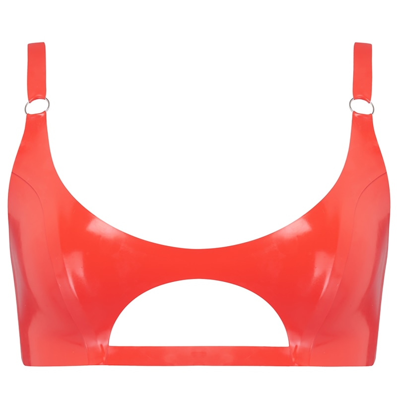 Thumbnail of Latex Cut Out Bralette - Red image