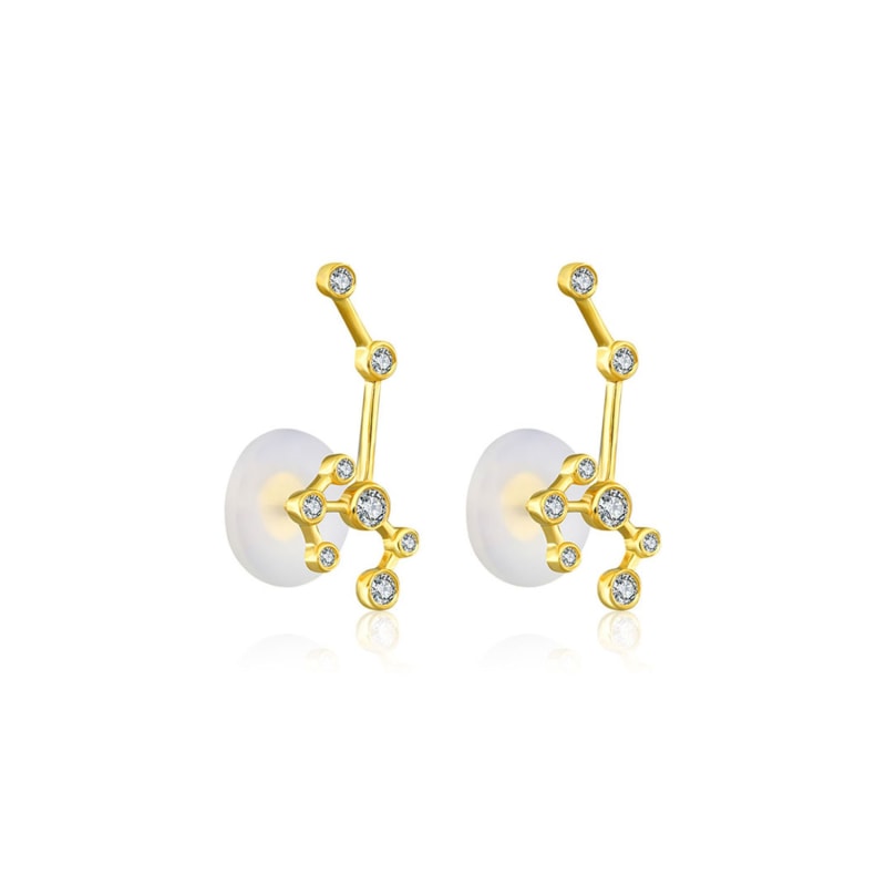 Thumbnail of Sagittarius Zodiac Constellation Earring 18K Yellow Gold & Diamond image