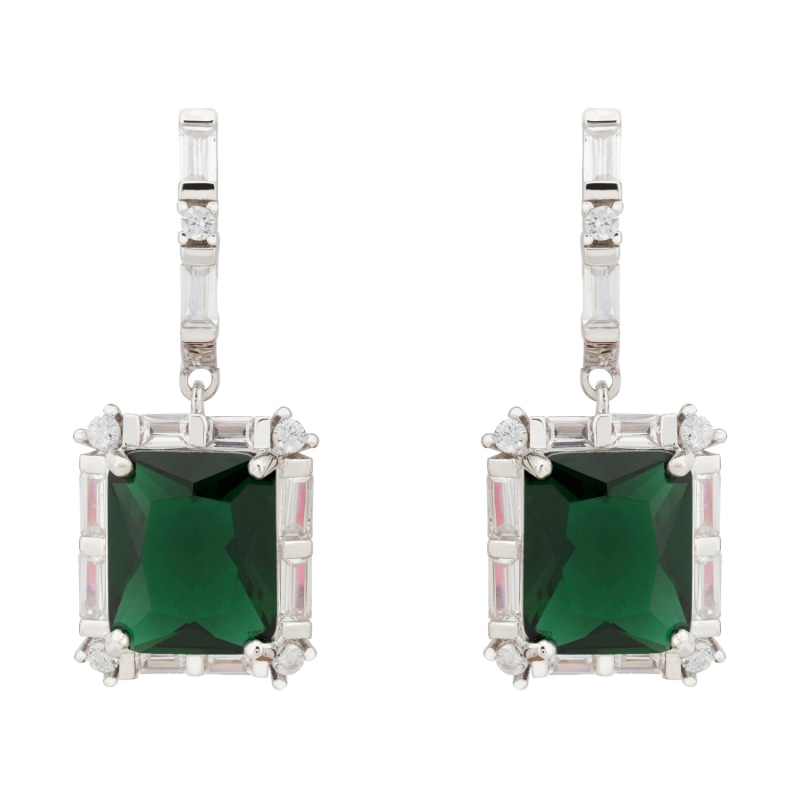 Thumbnail of Tudor Silver Earring Emerald image