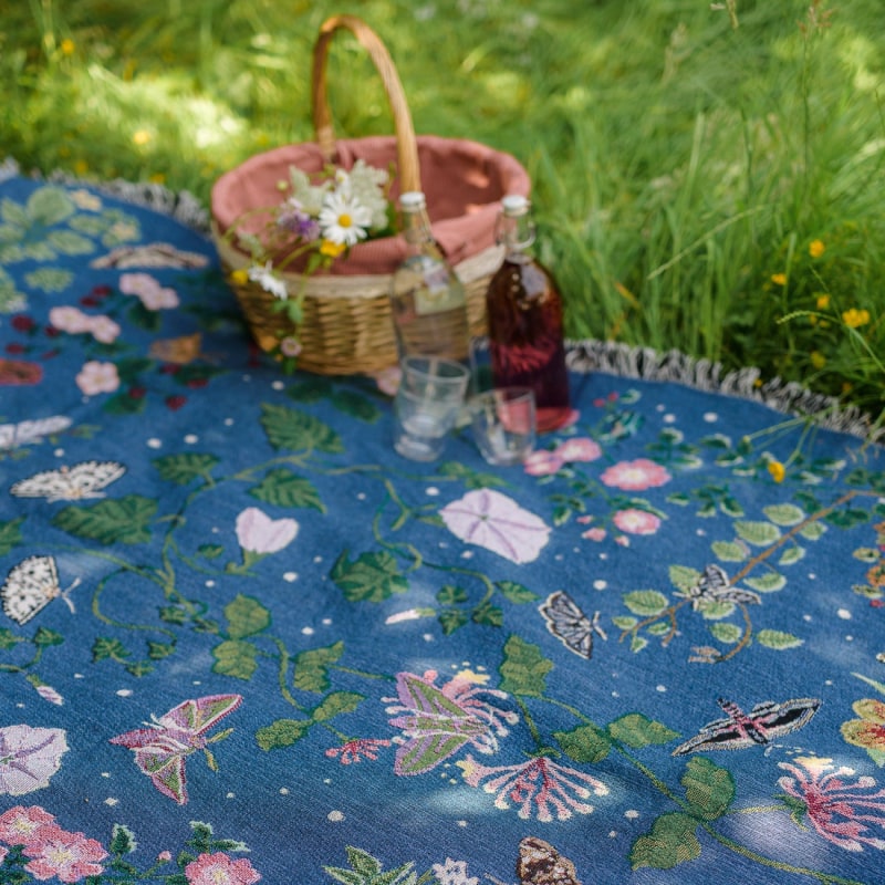 Thumbnail of Night Garden Woven Cotton Blanket image