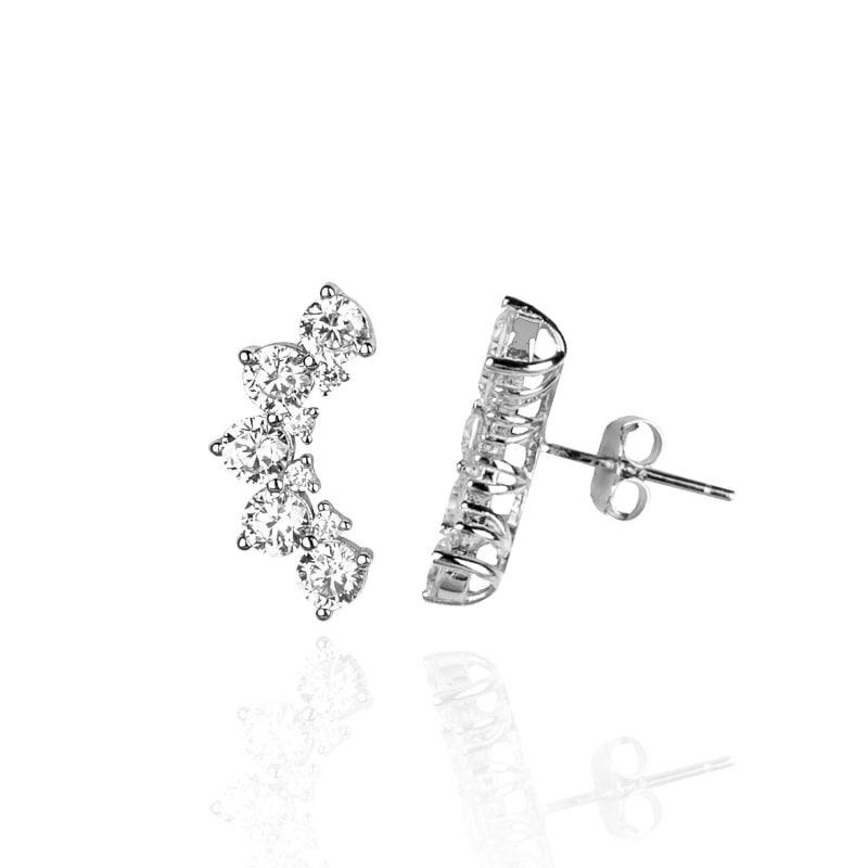 Thumbnail of Nela Round Stud  Earring -Silver image