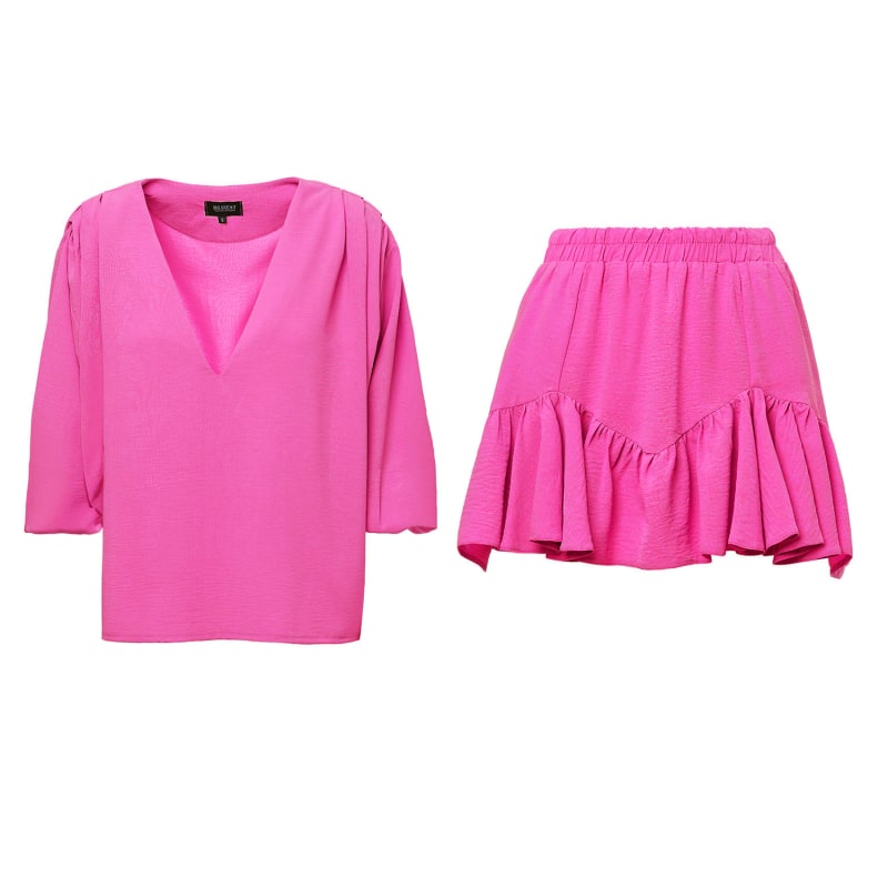 Pink skirt matching set shop