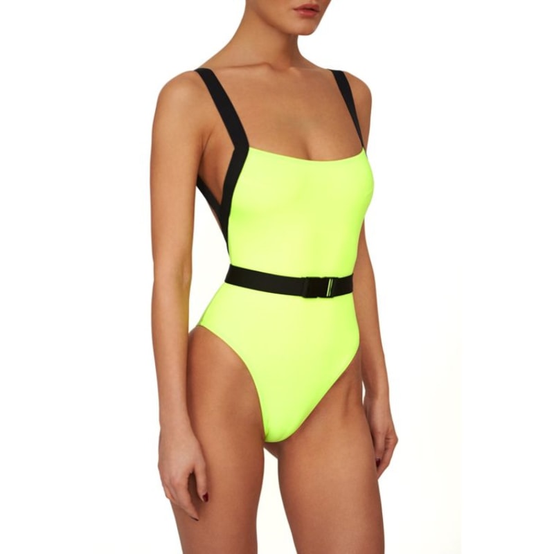 Neon Yellow Miami Swimsuit NOIRE SWIMWEAR Wolf Badger