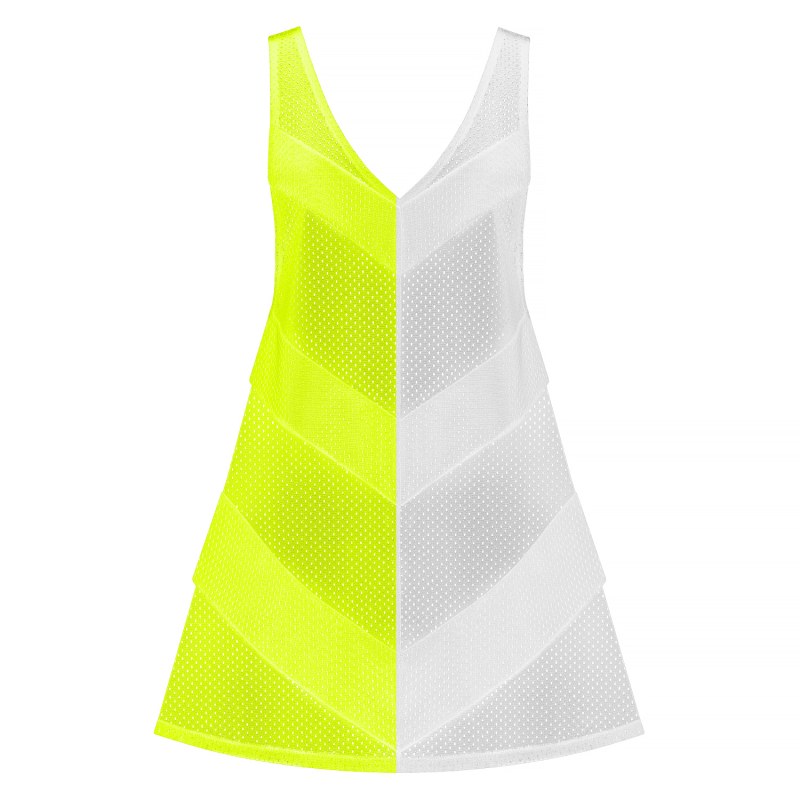 Neon yellow mesh dress hotsell