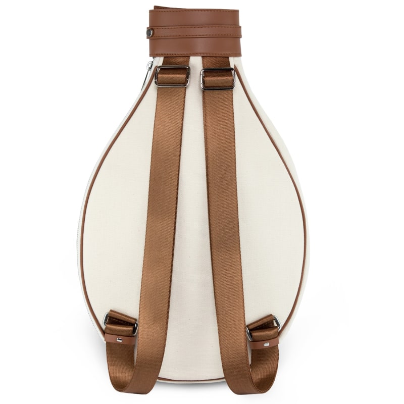 Thumbnail of Neutral Canvas & Brown Leather Tennis Racket Bag image