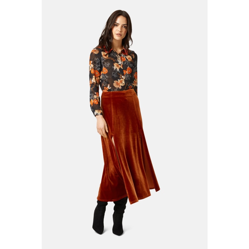 Velvet drape skirt cheap