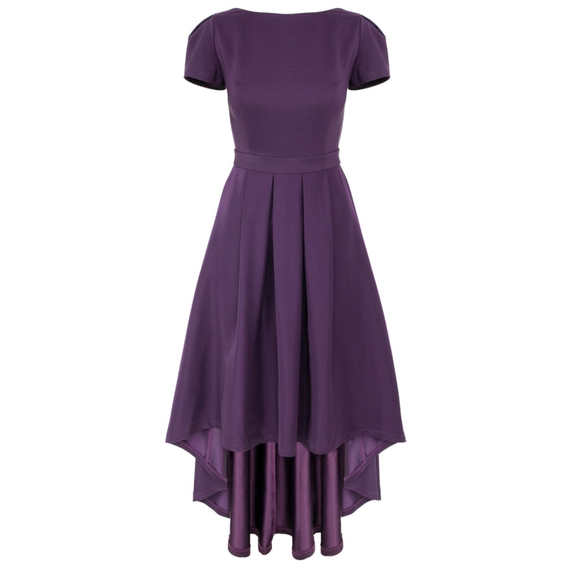 Plum high low clearance dress