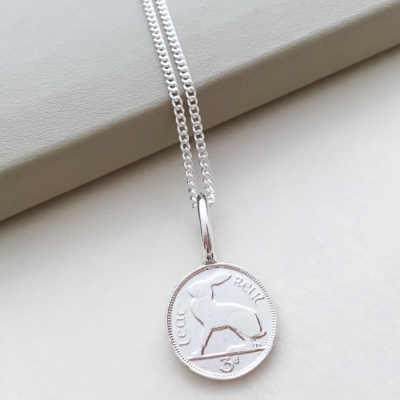 Thumbnail of Irish 3D Coin Necklace In Sterling Silver image