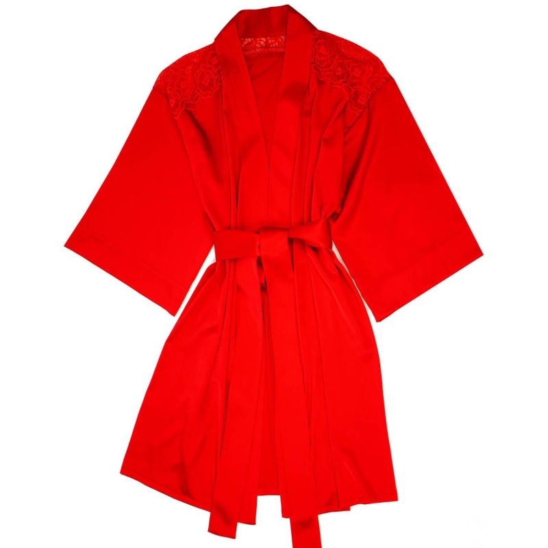 Good Girl Gone Bad Silk Robe Red by Nokaya