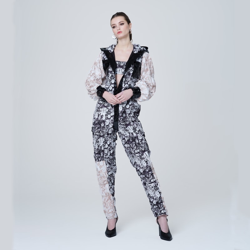 Thumbnail of Lucy - Japanese Comic Print Shibori Jumpsuit - Black image