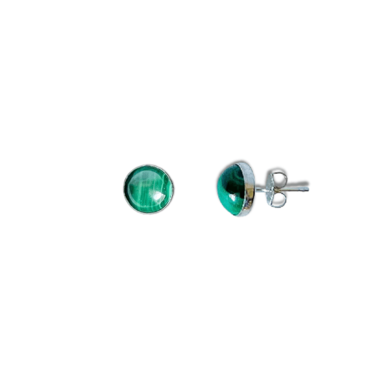 Thumbnail of Green Malachite & Silver Stud Earrings image