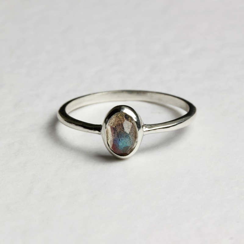 Thumbnail of Labradorite Rose Cut Ring - Silver image