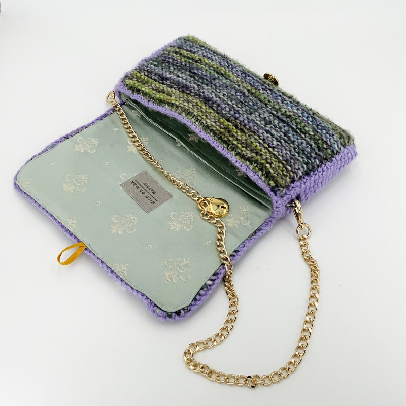 Thumbnail of Niebla - Hand Knitted Bag With Medals - Purple image