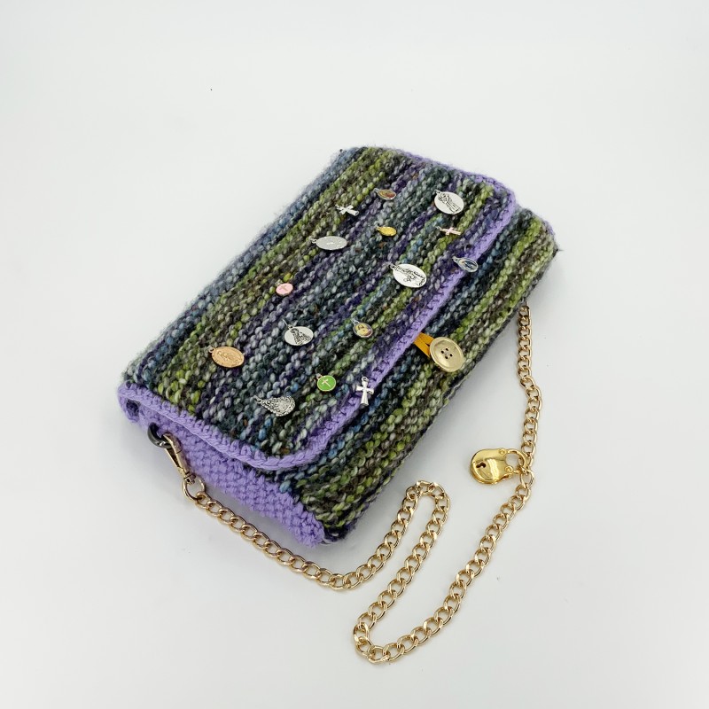 Thumbnail of Niebla - Hand Knitted Bag With Medals - Purple image