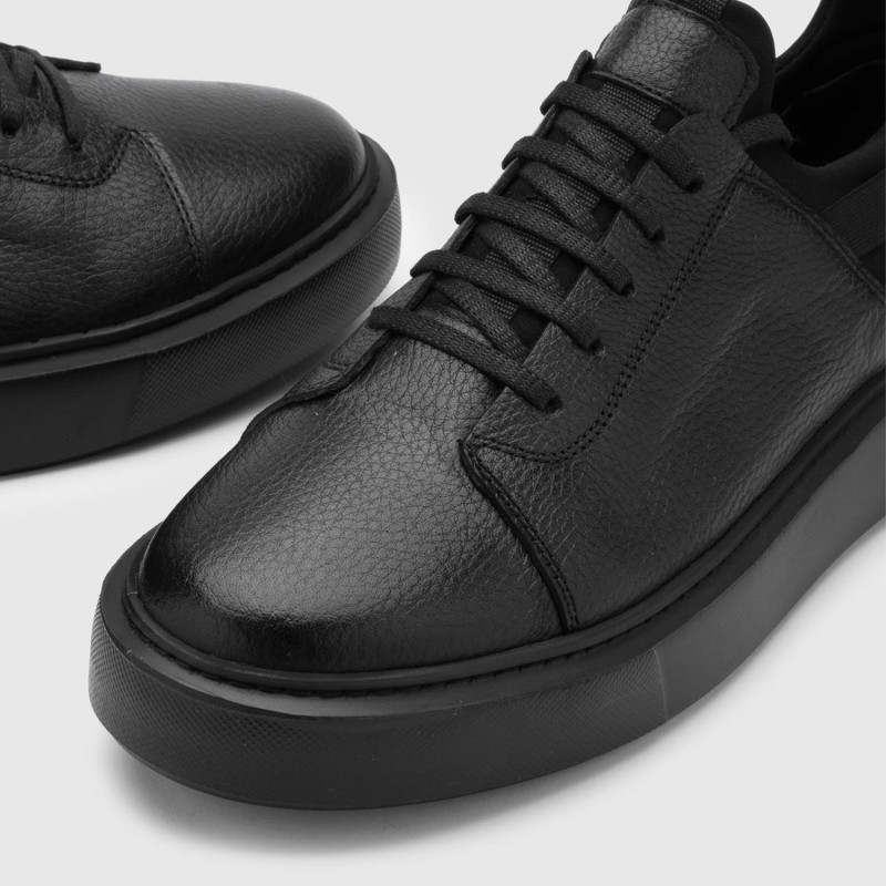 Thumbnail of Nigora Black Floater Leather Men's Sneaker image