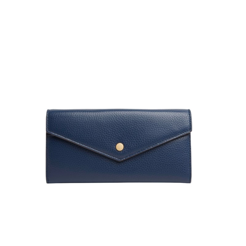 Thumbnail of Leather Envelope Purse In Navy Blue image