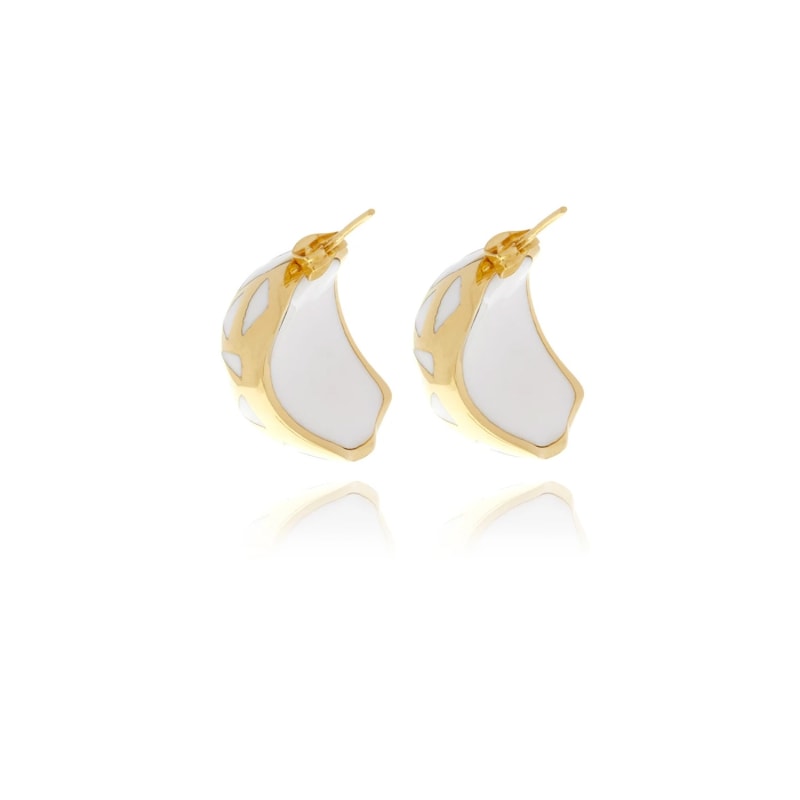 Thumbnail of White Les Racines Ceramic Earrings image