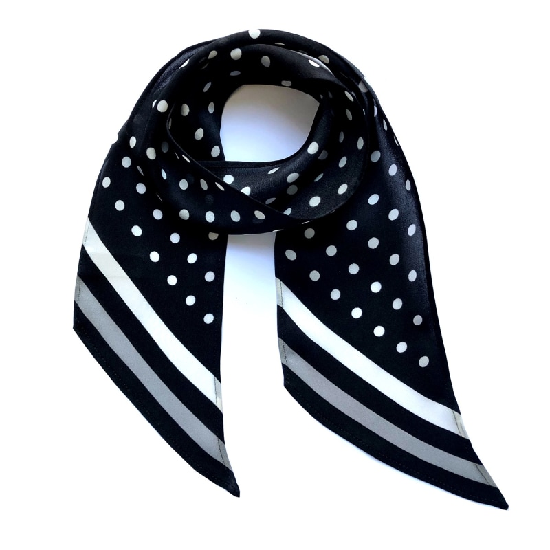 Thumbnail of Polka Dot Silk Neck Scarf Black image