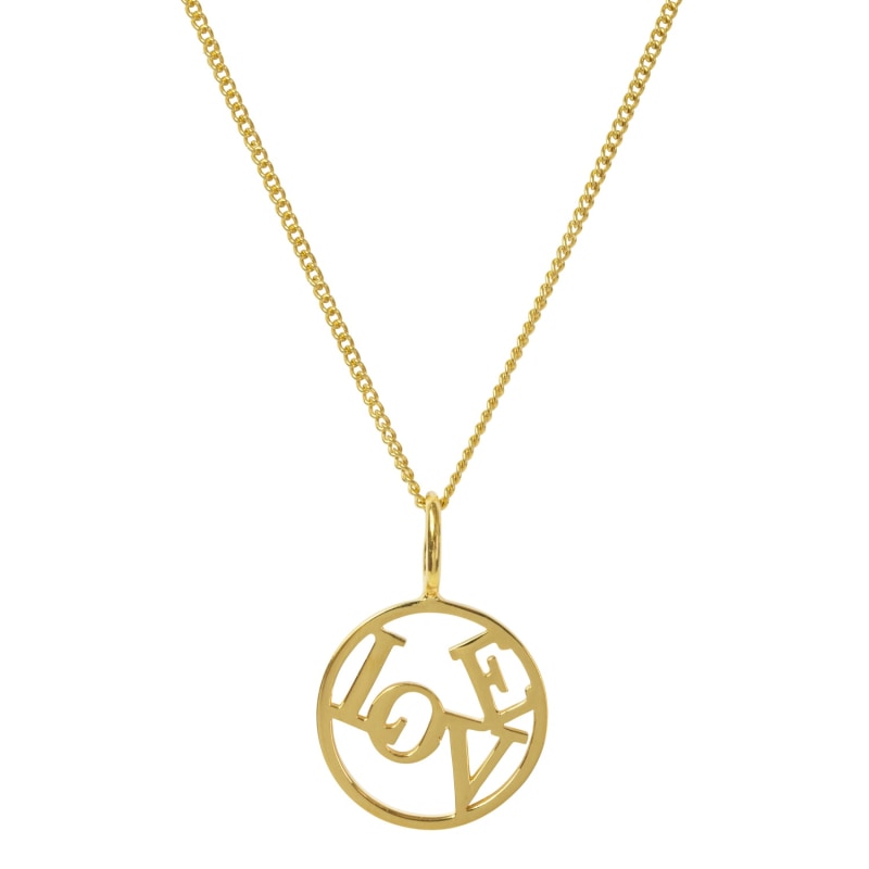 Thumbnail of Love Medallion Yellow Gold Plated Necklace image