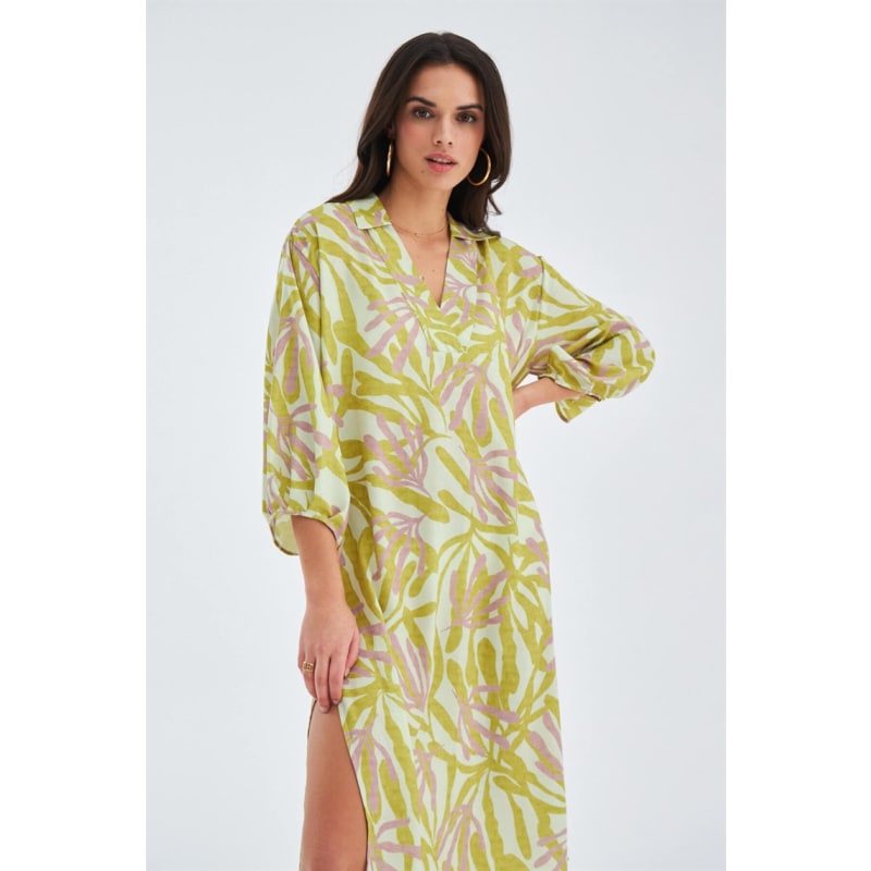 Thumbnail of Akira Matt Satin Summer Midi Dress - Multicolour image