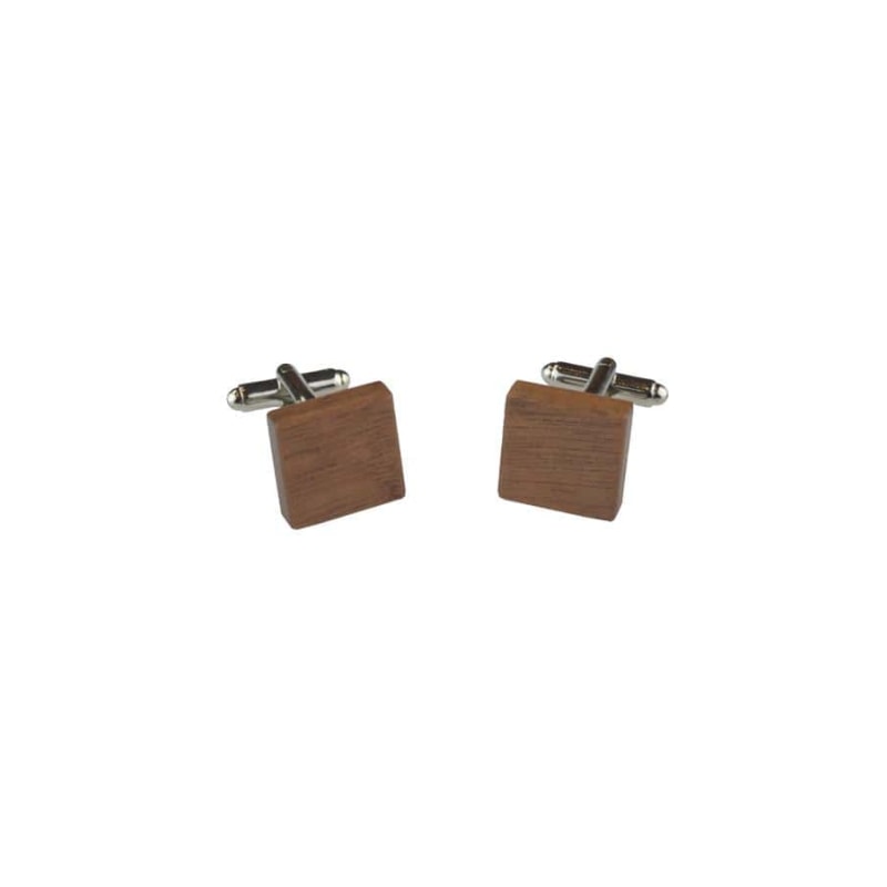 Wooden Cufflinks Roasted Blackbutt Peggy And Finn Wolf Badger