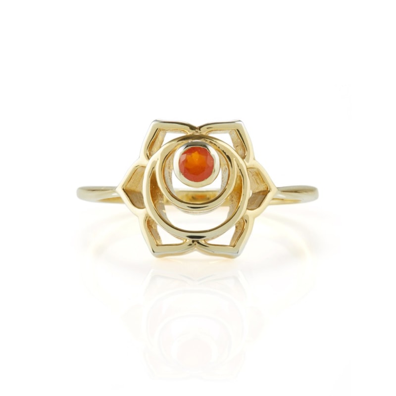 Thumbnail of Sacral Chakra Silver Ring - Carnelian image