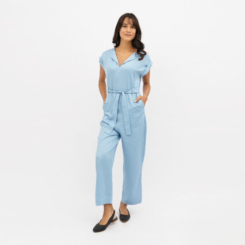 Thumbnail of Dakar Tencel Straight Leg Jumpsuit In Sommerhus Blue image