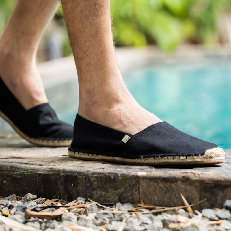 Thumbnail of Handmade Vegan Classic Fit Espadrilles For Men In Jet Black image