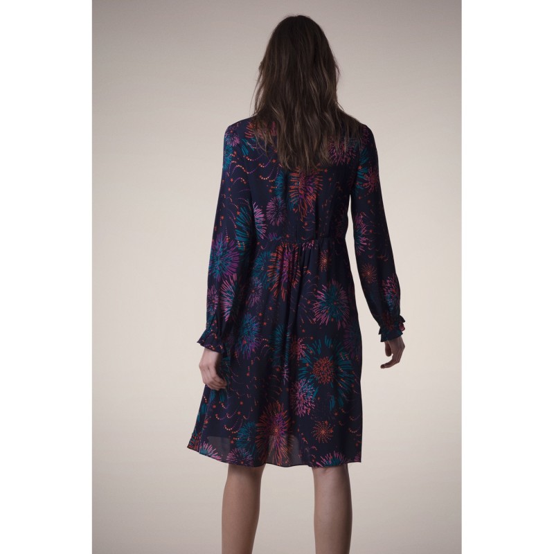 Thumbnail of Anastasia Dress Navy Fireworks Print image