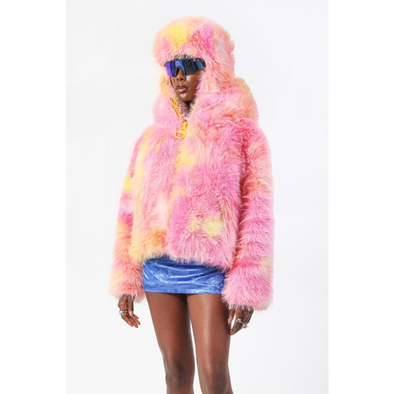 Thumbnail of ‘No Fox Hunt' Faux Fur Trapper Hat In Tie Dye image