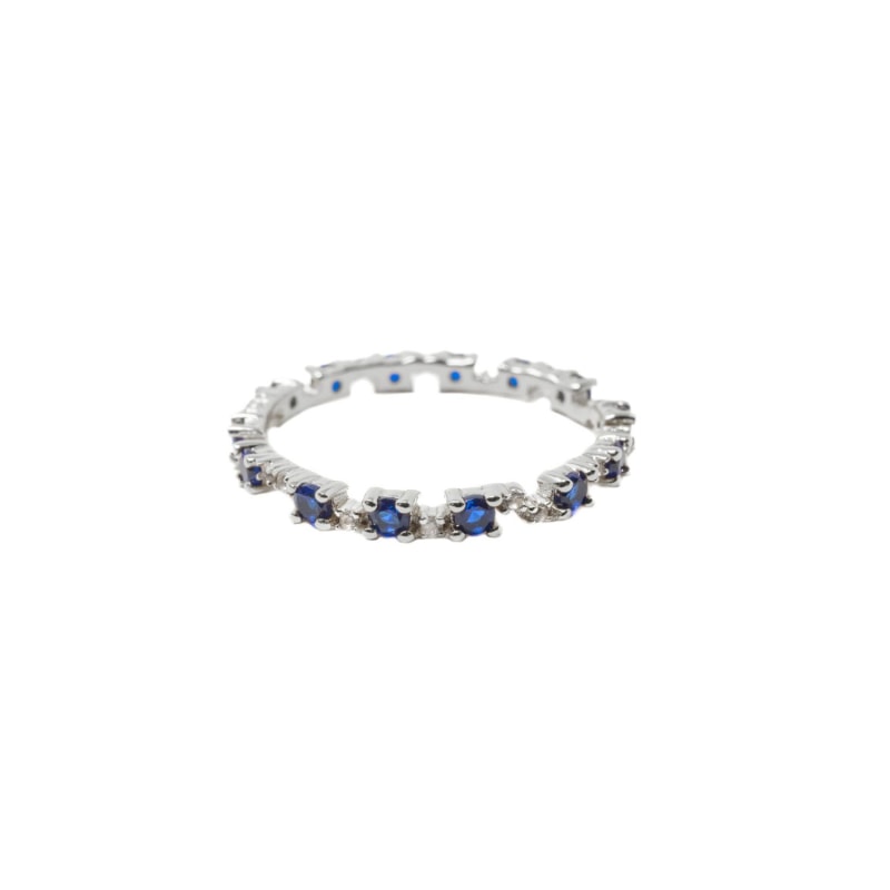 Thumbnail of Nobody's Perfect Ring- Blue Spinel & White Topaz, Silver image