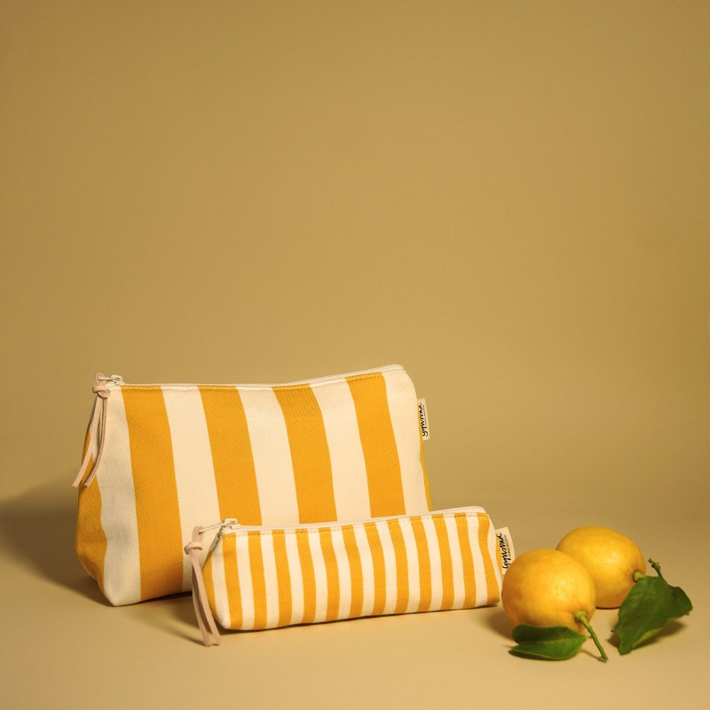 Thumbnail of Nora Stripe Palermo Yellow Wash Bag L image