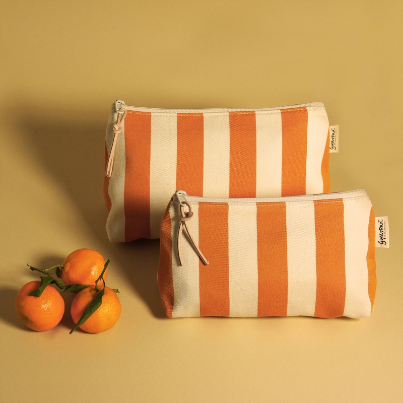 Thumbnail of Nora Stripe Sevilla Orange Wash Bag L image