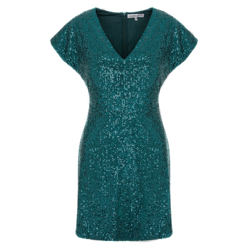 Thumbnail of Nordic Dream Mini Sequin Dress In Teal image