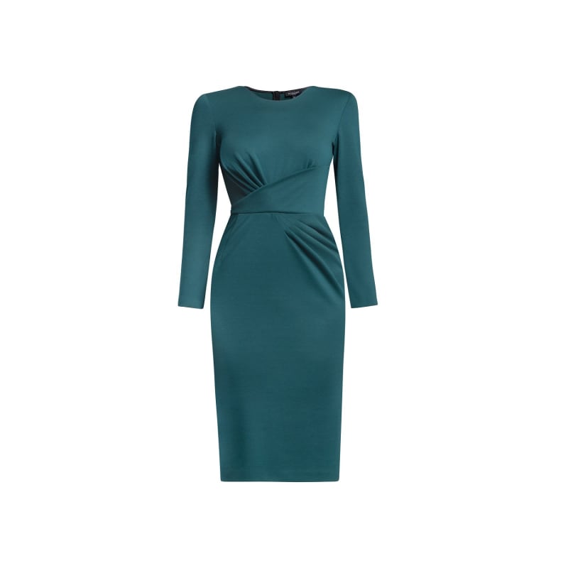 Rebecca Green Soft Jersey Dress With Waistline Drapes | Rumour London ...