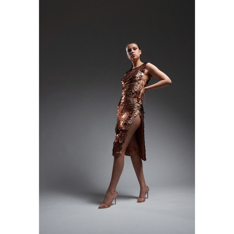 Thumbnail of Nova Dress In Copper Sequins image