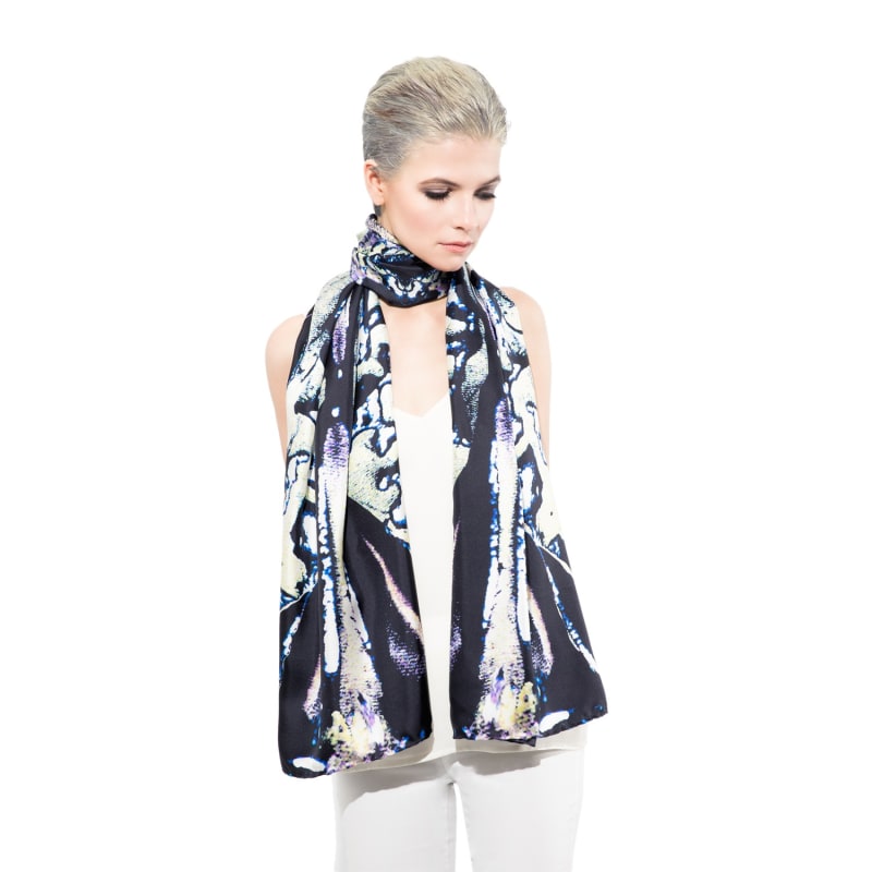 Thumbnail of Beetle Shell & Oil Blue Large Silk Scarf image